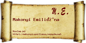 Makonyi Emiliána névjegykártya